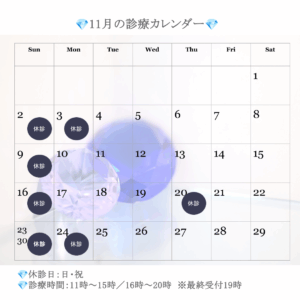 サファイアデンタルクリニック 2025年11月 診療日